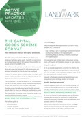 June 2020 - The Capital Goods Scheme For VAT