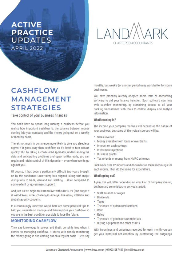 April 2022 - Cashflow Management Strategies.