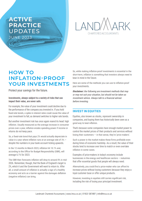 June 2023 - How To Inflation - Proof Your Investments